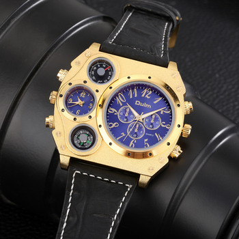 Oulm Watch Men Big Dial Wristwatch Male Luxury Gift for Boyfriend Leather Band Quratz Wristwatch Decorative Compass Reloj Hombre-36863