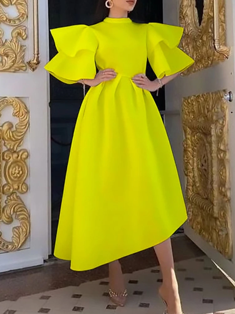 Plus Size Dresses For Women 4xl 5xl White Evening Dresses Summer Sale Elegant Ruffles Sleeve Party Maxi Dress Robe Grande Taille