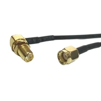 1pc new rp sma male plug to sma female jack nut right angle connector rg174 coaxial cable 20cm 830cm50cm100cm wholesale