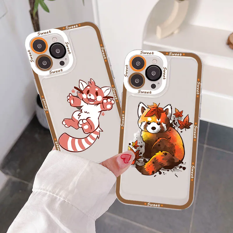 

YNDFCNB Red Panda Phone Case for iPhone 11 12 13 Mini Pro Max 14 Pro Max Case shell