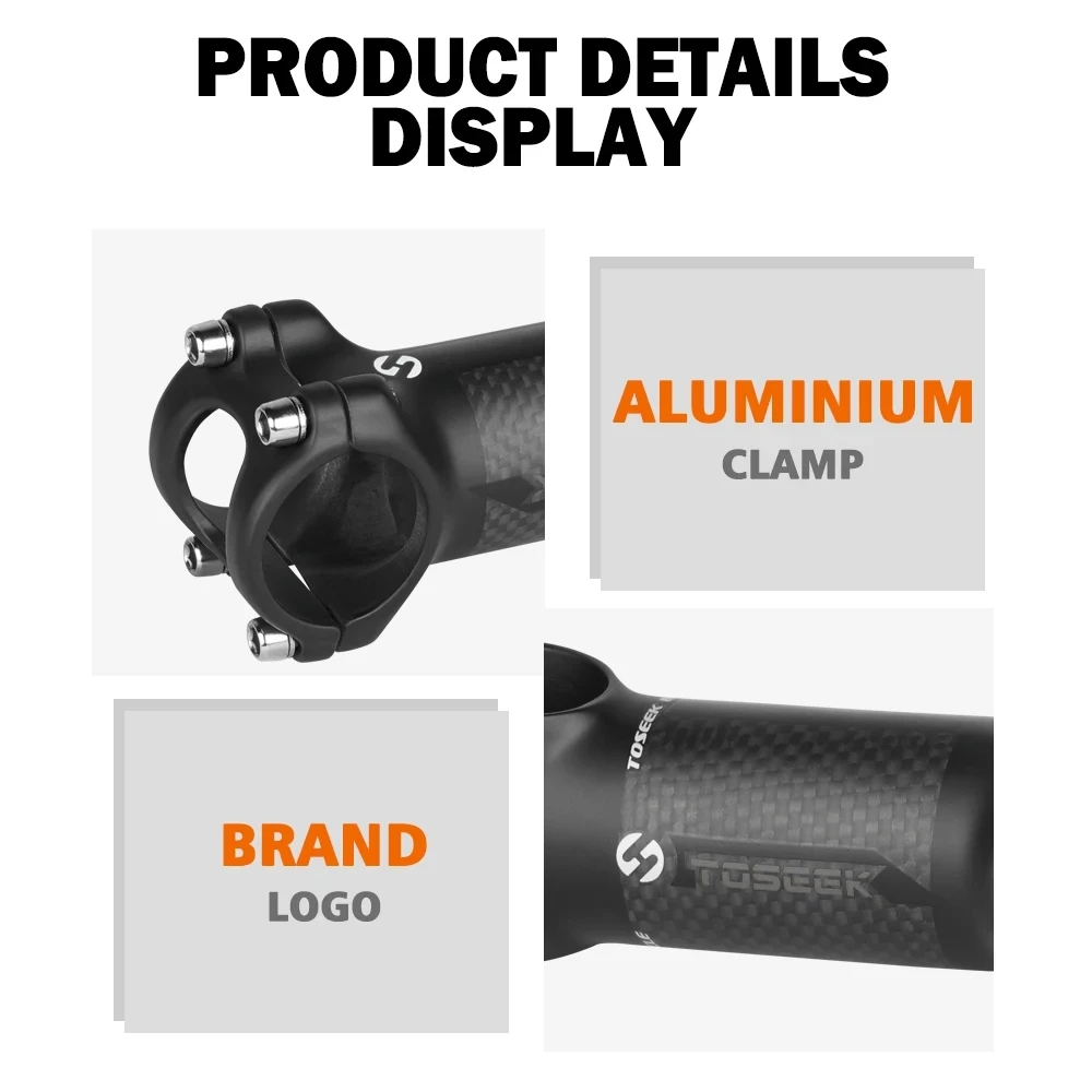 Вынос велосипеда TOSEEK из углеродного волокна + алюминиевый вынос выноса MTB руль 28 6