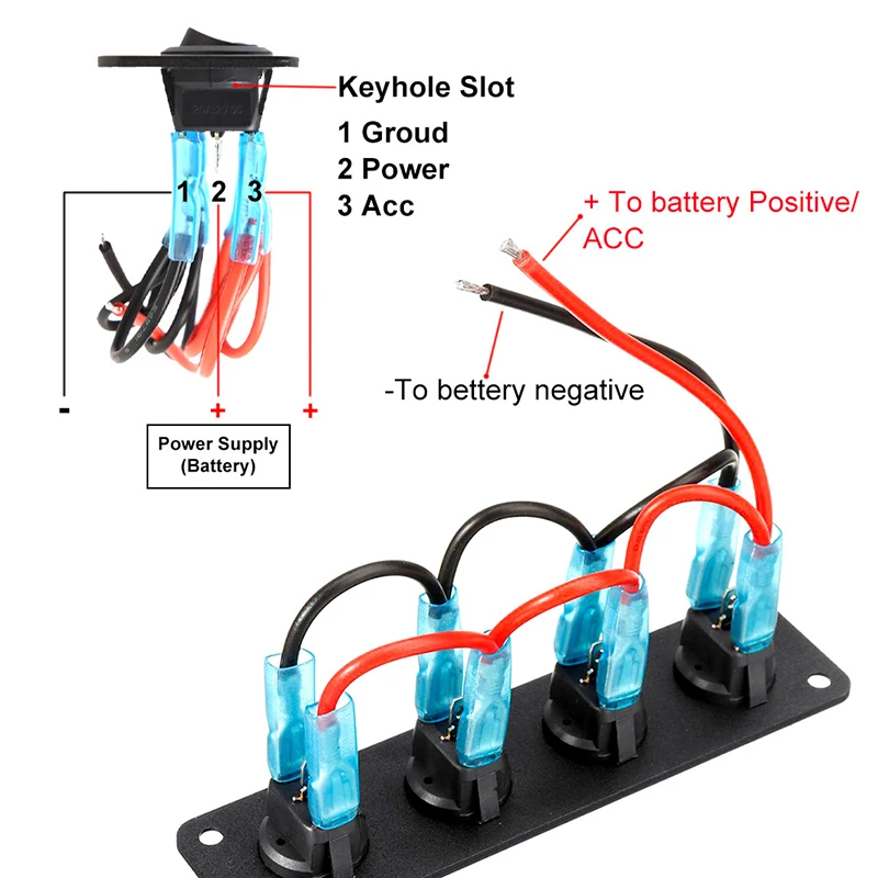 12 В 1-4 банда Универсальный тумблер Панель USB Автомобиль Лодка Морской автофургон