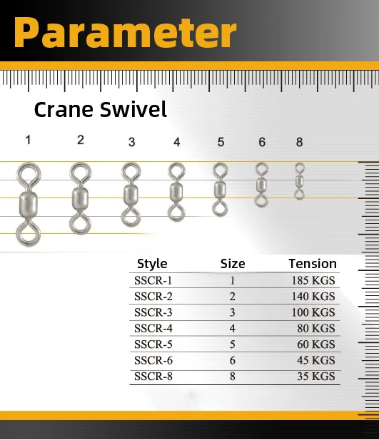 Stainless Steel Japanese-Style Crane Swivel Combination Connector Lure Fishing Accessories Surfcasting Winter Fishing