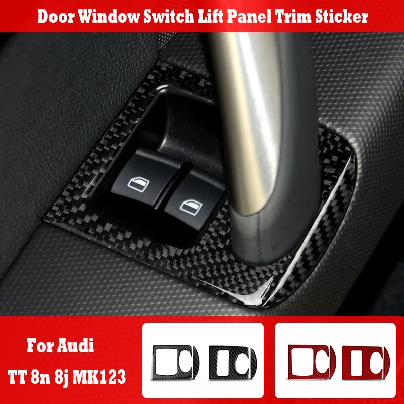 

For Audi TT 8J MK2 MK3 MK1 8N TTRS 2008-2014 Real Carbon Fiber Car Interior Parts Door Window Switch Lift Panel Trim Sticker