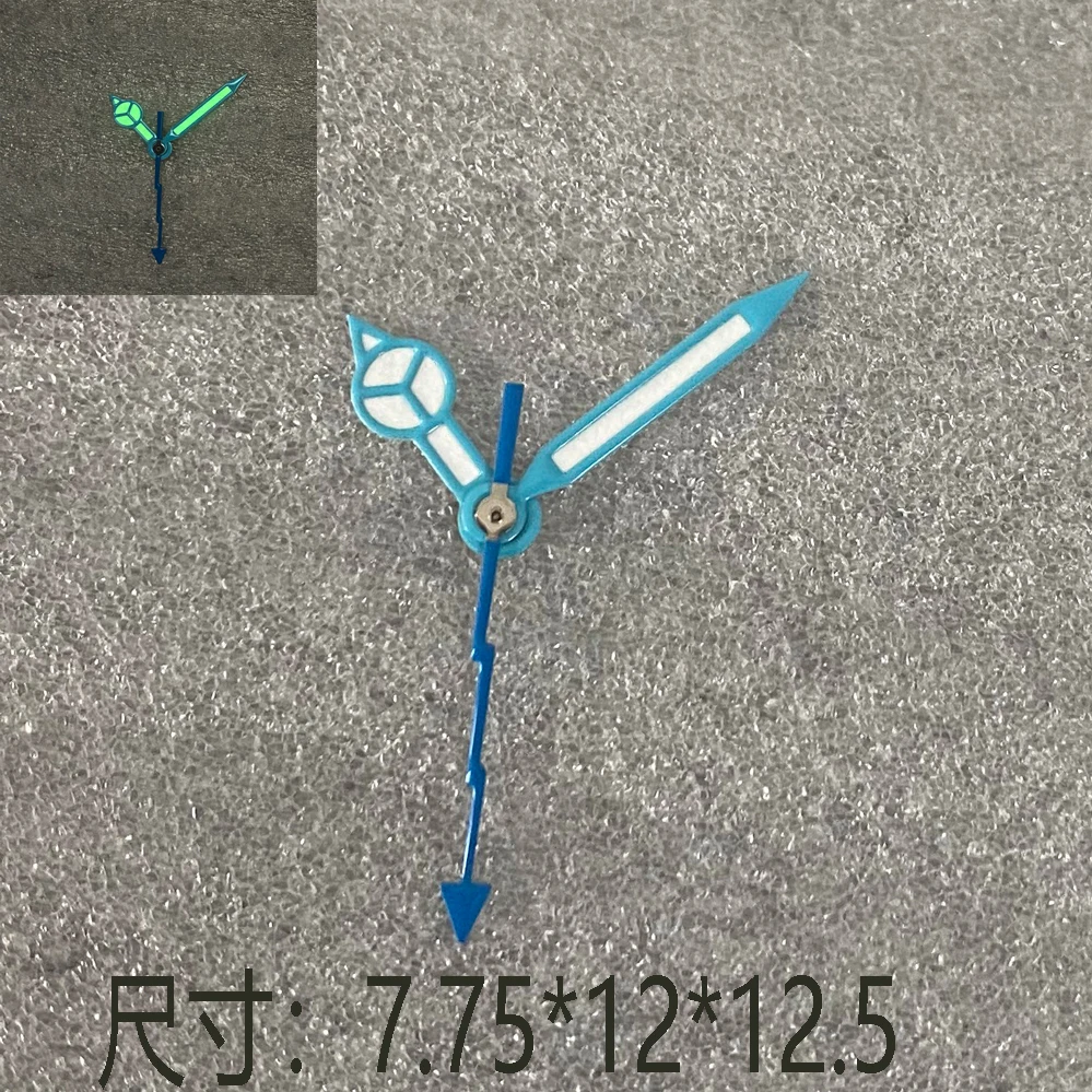 Watch Hands Accessories Blue-edged White Three-hands and Green Luminous Watch Hands Fit NH35 NH36 4R 7S Movement