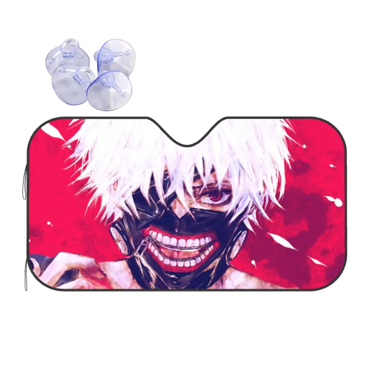 

Kaneki Ken аниме Токийский Гуль удивительный солнцезащитный ветровой экран 70x130 см Алюминиевая фольга автомобильный Солнцезащитный УФ-протектор