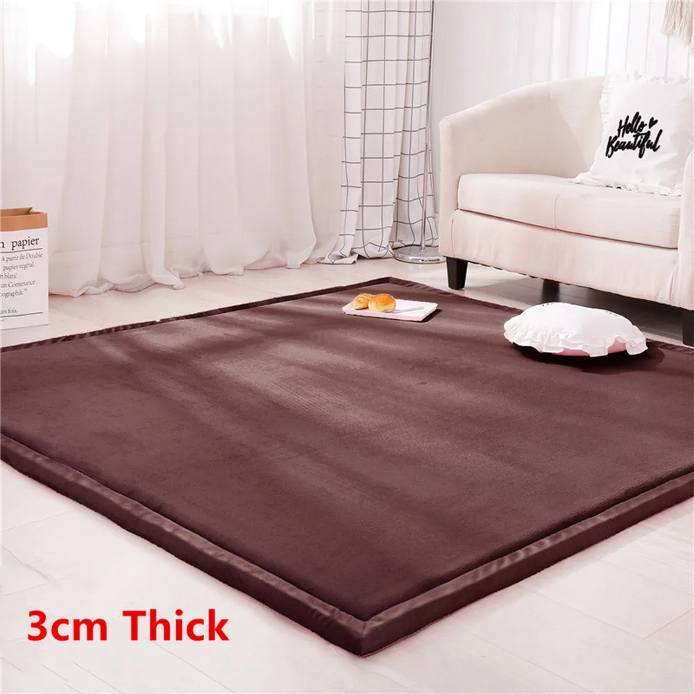 

Japanese style Coral Fleece Carpets for Living Room Bedroom Area Rugs Child Play Tatami Floor Mat 3cm Thick Baby Mattress Carpet