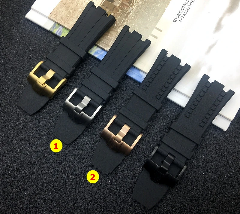

28mm Black nature Rubber silicone Watchband Men Watch Band For AP strap for Audemars for Piguet belt offshore oak logo on
