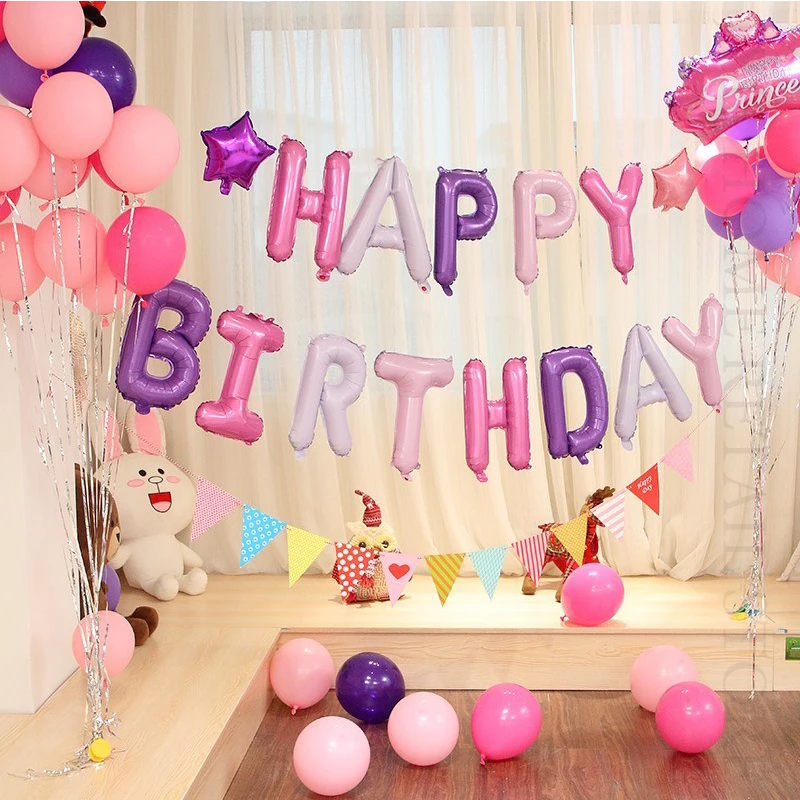 

13pcs/set Happy Birthday Decoration Balloons Rose Gold Letter Foil Ballons Birthday Party Decorations Globos Balony Anniversaire
