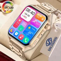 new 1 78 amoled screen women smart watch men always display the time bluetooth call smart clock ladies smartwatch for xiaomi
