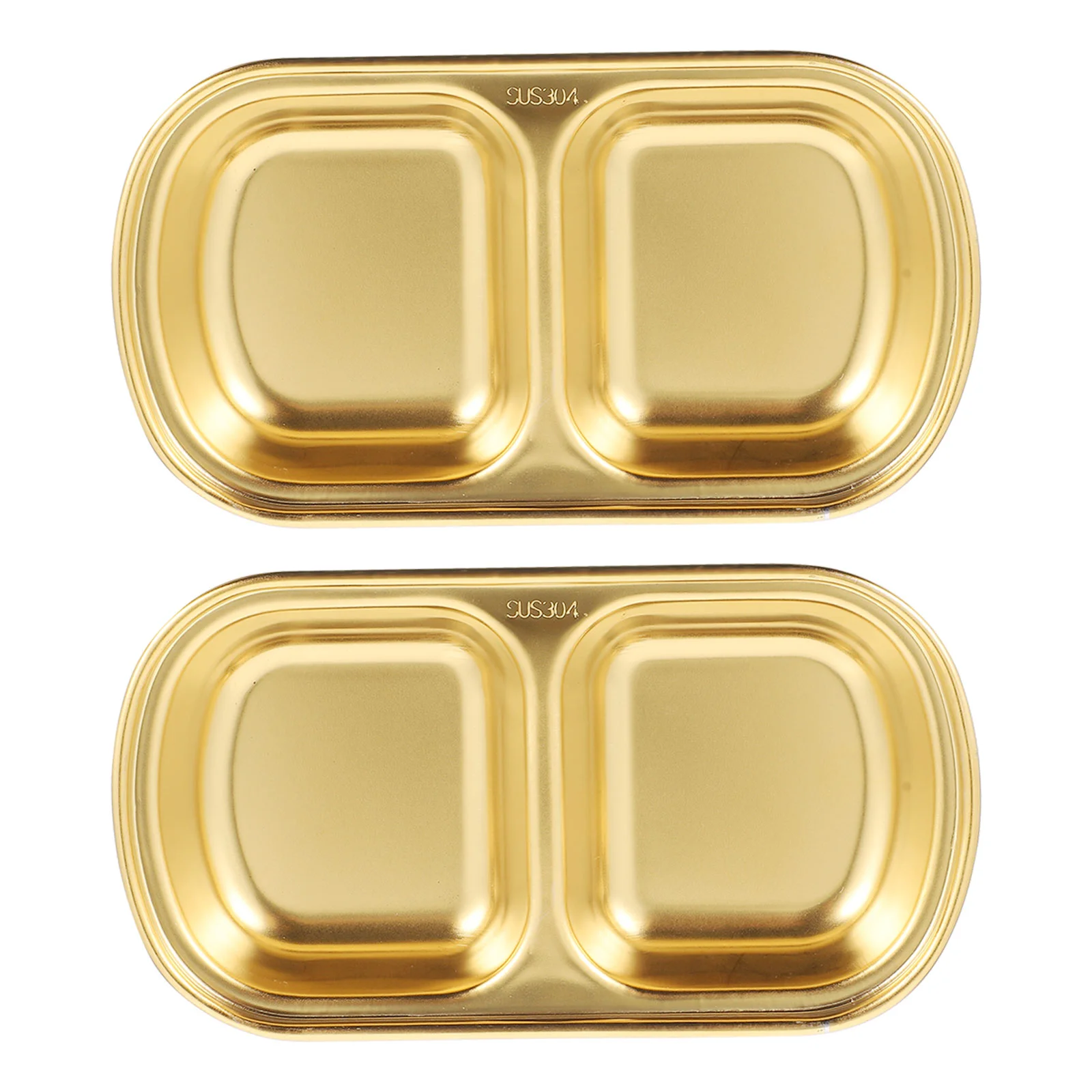 

2 Pcs Dipping Snack Plate Korean Snacks Soy Sauce Dish Ketchup Seasoning Seasoning Dish Tray Stainless Condiment Plate
