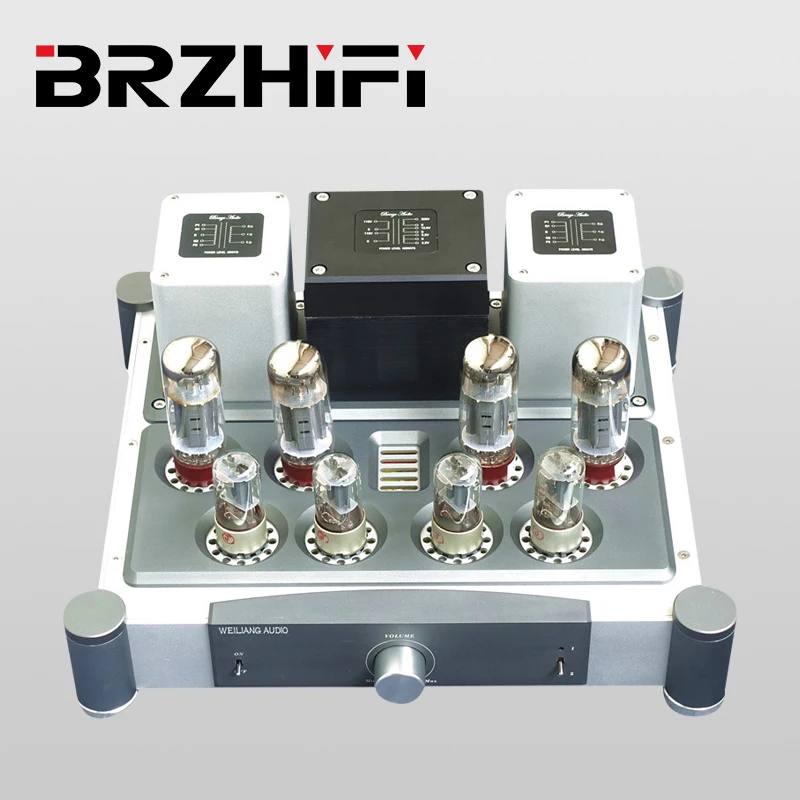 

BRZHIFI Hot Sell A40 WEILIANG 40W*2 EL34 Aluminum Tube Amplifier Audio Power Amp Home Theater Stereo Amplificador For Audiophile