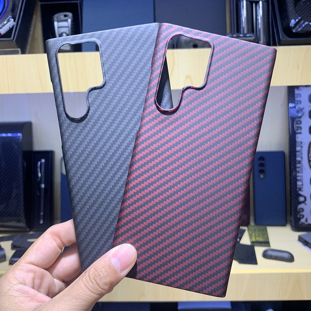 

Carbon Fiber Phone Case For Samsung Galaxy S22 Ultra Aramid Fiber Anti-Fall Busines Cover Galaxy S22