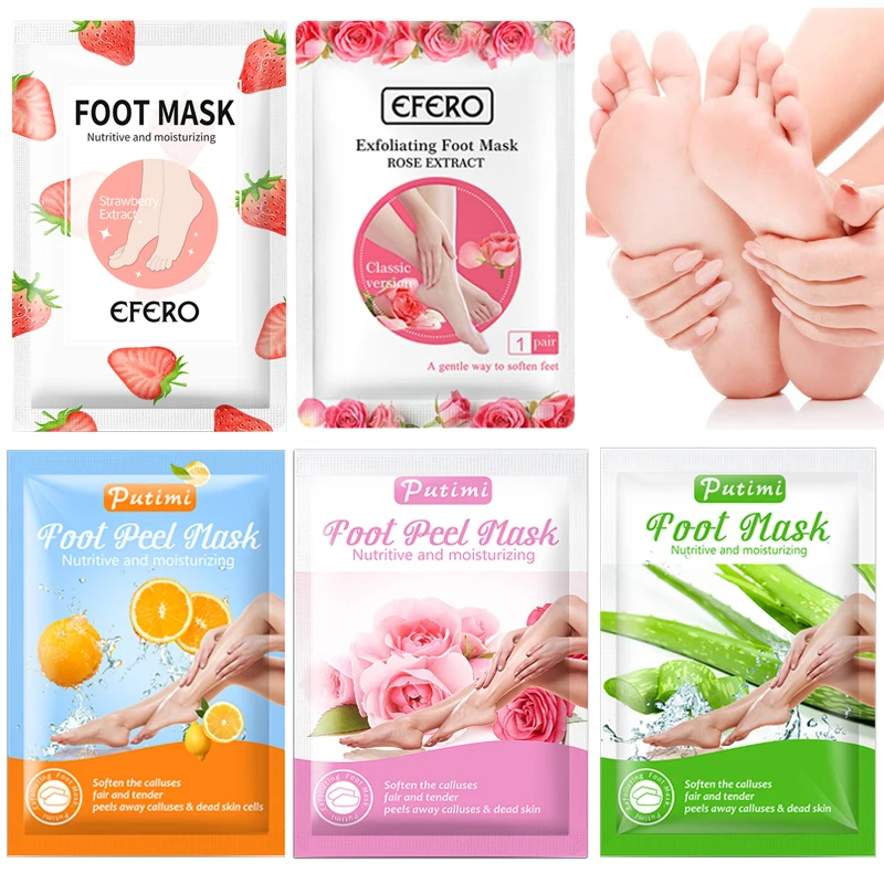 

5Pack Foot Peeling Mask Socks Exfoliating Foot Spa Bath Mask Peeling Scrub Pedicure Foot Patch Moisturizer Dead Skin Remover