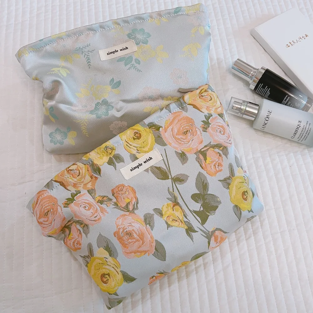 Chinese Vintage Floral Women Makeup Handbag Large Travel Toiletry Bag Cosmetic Storage Organizer  Clutch Girls Beauty Case Bags