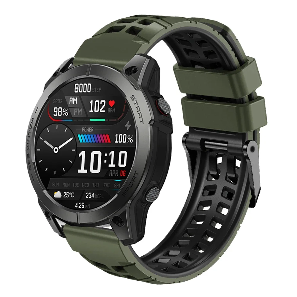 Силиконовый ремешок 22 мм для Zeblaze Stratos 3 2 Lite Beyond Btalk Swim Watch Band Vibe 7 Pro Браслет Correa