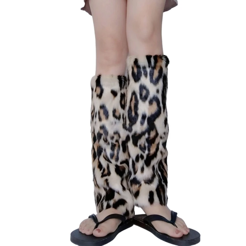 

Leg Warmer Women Faux Furs Fuzzy Long Shoes Cuffs Cover Warm Furry Costume