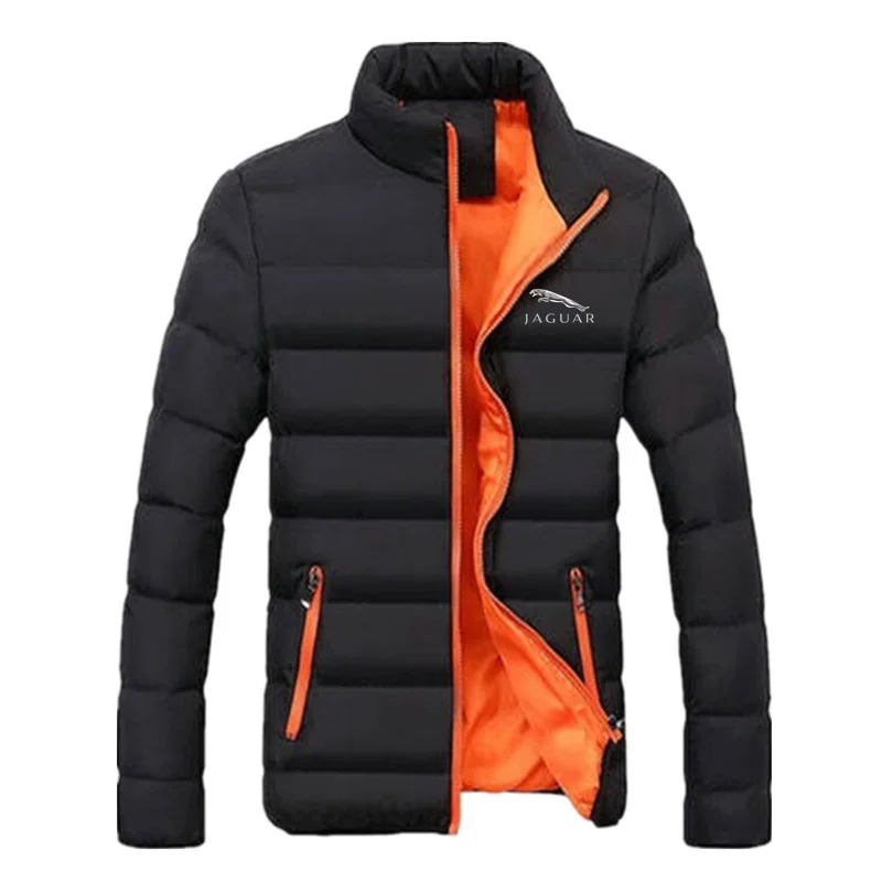 

Cycling Autumn And Winter Men's Jaguar Logo Printing Down Jacket Brand Men's Sports And Leisure Fashion Men's Zipper Hooded Top
