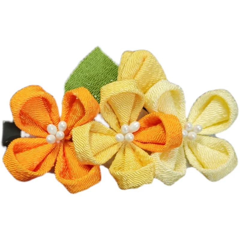 Ручная работа Osmanthus и японский цвет цветок головные уборы заколки боковой зажим
