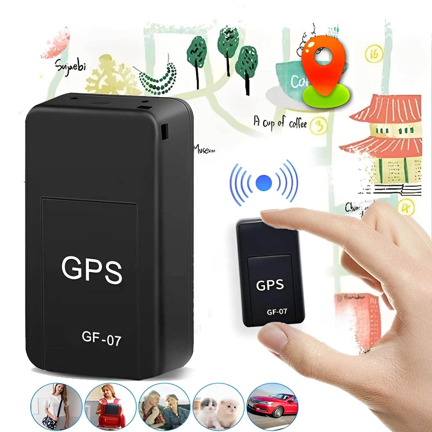 GF-07 Mini GPS Tracker Car GPS Pet Children Elderly Anti-Lost Device Car Real Time Tracking Locator Magnetic Vehicle Locator