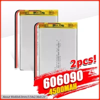 124 pcs 3 7v 4500mah 606090 polymer lithium lipo rechargeable battery for gps psp dvd pad e book tablet pc laptop power bank