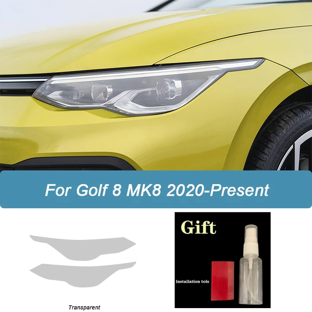 

Для Volkswagen VW Golf 8 MK8 2020 2021, защитная пленка для фар, автомобильные аксессуары, прозрачная пленка из ТПУ, жестяная черная пленка