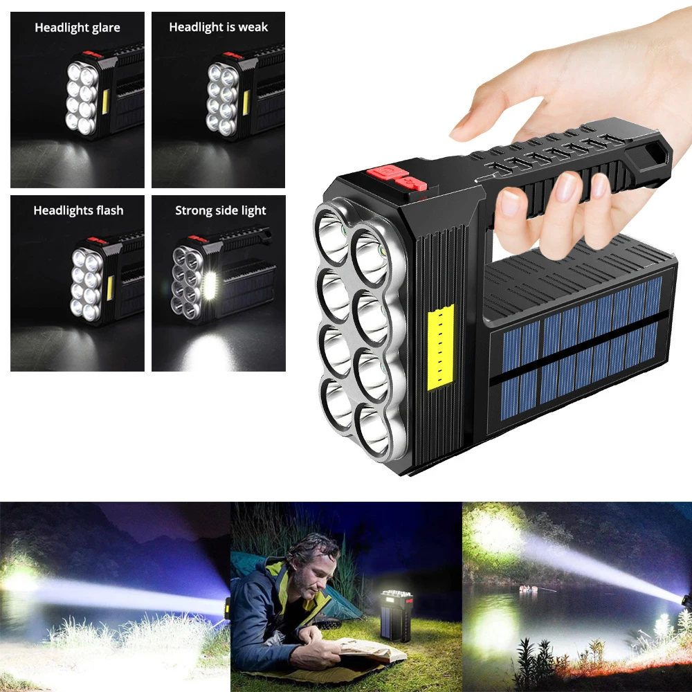

Work Solar COB Powered Flashlamps Rechargeable Portable Searchlight Outdoor Household LED Emergency Multifunctional Flashlight