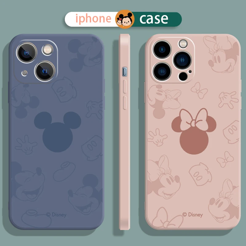 

Mickey Anime Phone Case For iPhone 11 12 13 Pro MAX Mini 6 6S 7 8 Plus X XR XS MAX SE 2020 Soft Silicone TPU Funda Back Cover