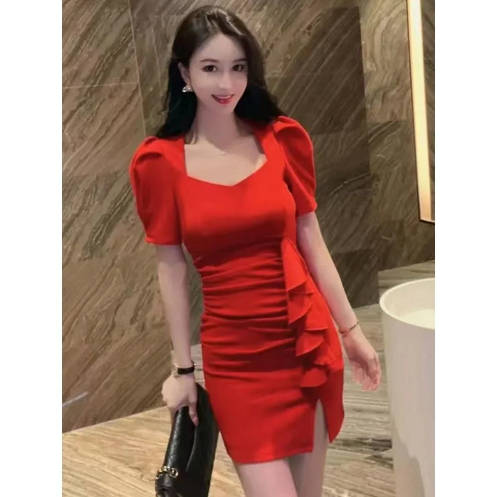 

2023 летнее сексуальное платье с рукавом на бедрах, женская одежда, вечерние платья, платье