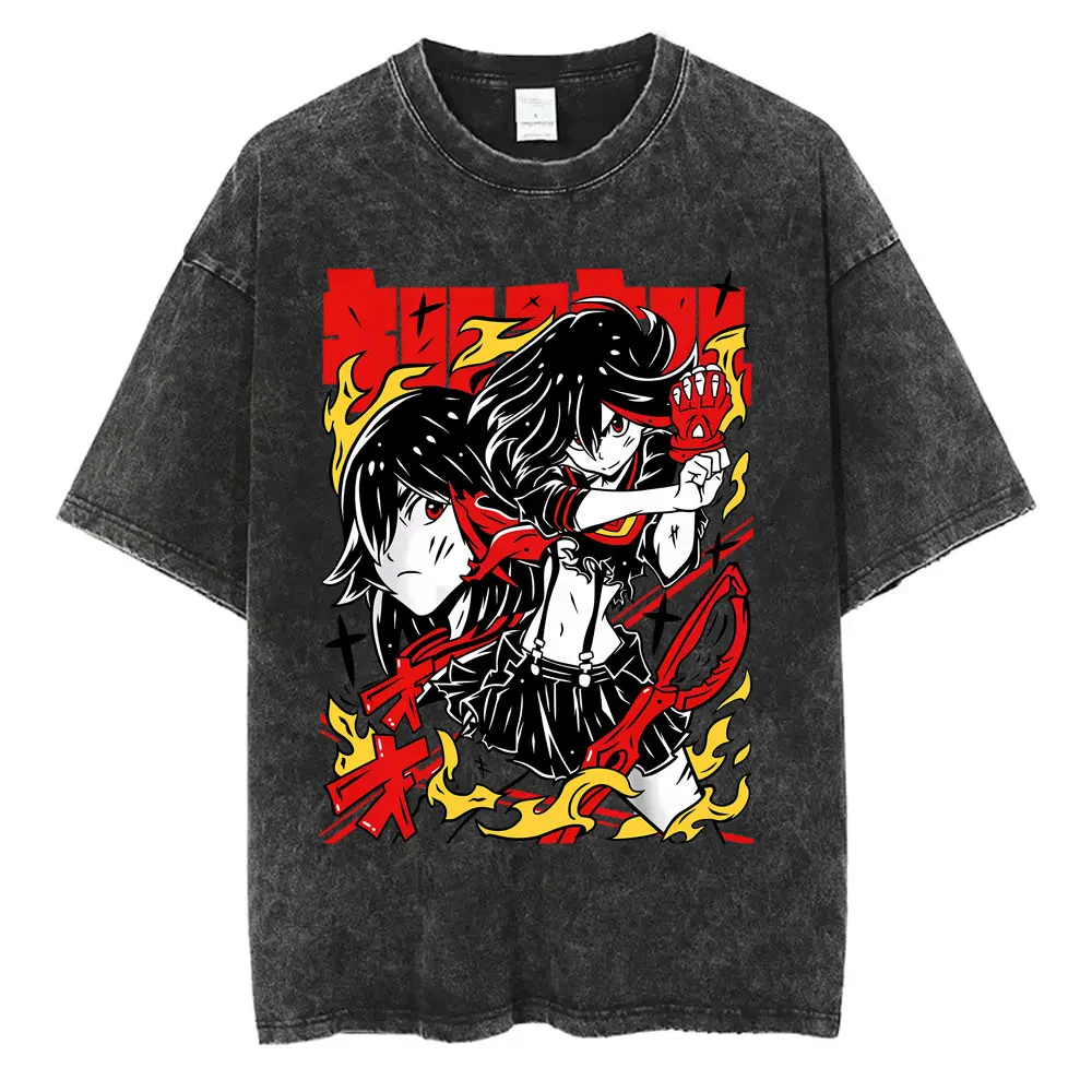 Винтажная футболка унисекс с принтом аниме Kill La Kill: Матои Рюко, оверсайз, повседневная, в стиле ретро, уличная одежда (art.: 3920dbb45f938) - 3920dbb45f938