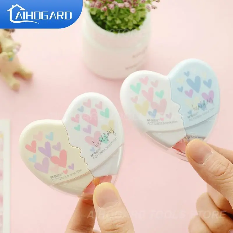 

NEW Meters Love Heart Milky Sticker Correction Tape Aterial Escolar Kawaii Stationery Office School Supplies Pen Back Corrector