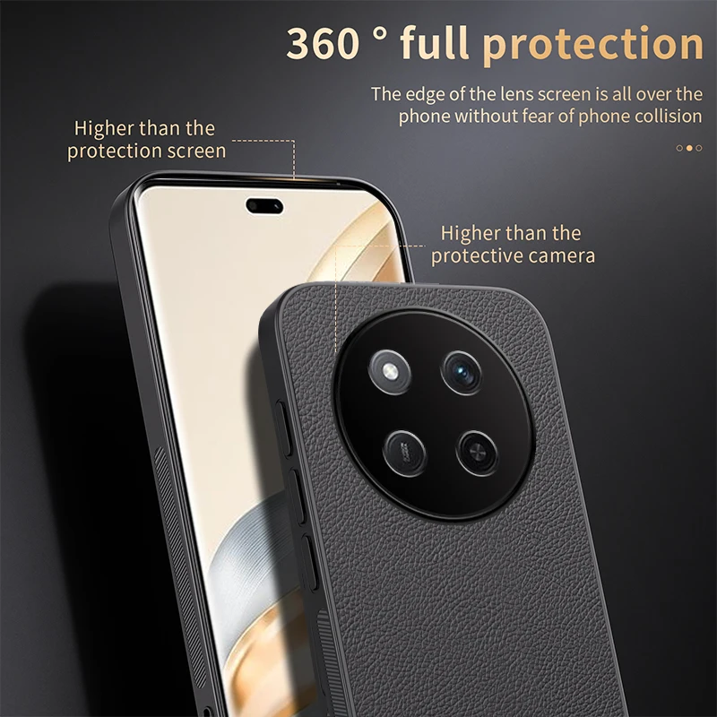 Чехол для Huawei Honor X60 Pro кожаный автомобильный магнитный держатель силиконовый