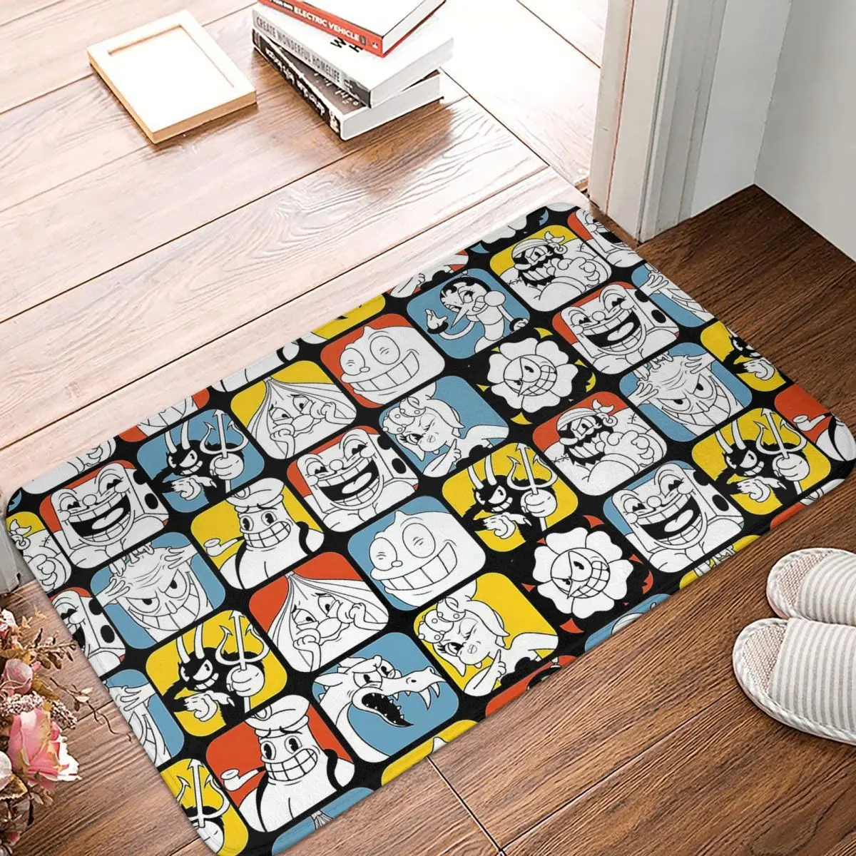 

Cuphead Cup Head Game Bathroom Mat Bosses Meme Doormat Living Room Carpet Balcony Rug Home Decoration