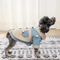 autumn winter pet warm cotton coat cat clothes thickened small dog coat vest striped velvet dogs clothing teddy jacket clothes