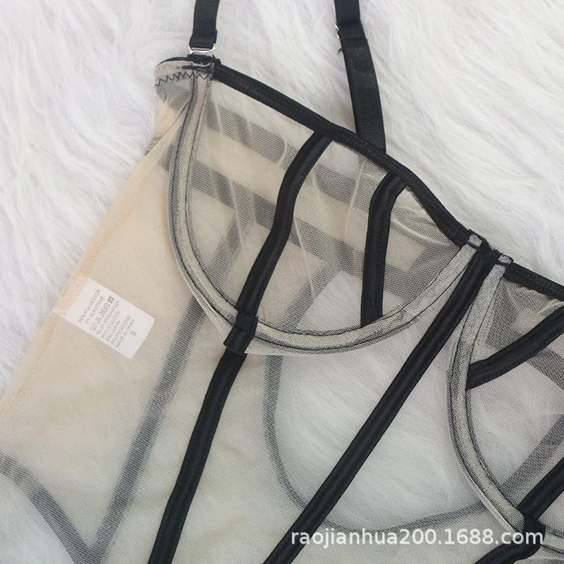 Сетчатый прозрачный боди сексуальный женский комбинезон с открытой спиной