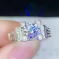 meibapj 1 carat vvs1 moissanite diamond classic ring for women 925 sterling silver fine wedding jewelry