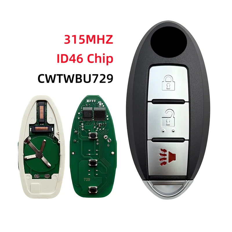 

Для Nissan Tiida Teana Altima Maxima Armada Xtrail Pathfinder Rogue Versa Juke CWTWBU729 315 МГц ID46 чип умный автомобильный дистанционный ключ