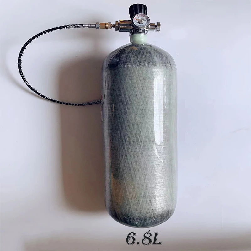 

Alsafe 6.8L 4500Psi Воздушный бак из углеродного волокна HPA цилиндрическая заполняющая станция с клапаном регулятора манометра для подводного плавания M18 * 1,5