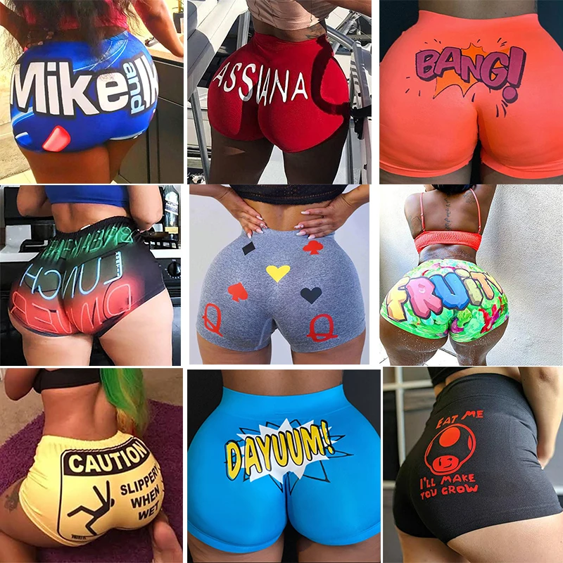 Summer 2022 Womens Fashion Hot Sale Skinny Candy Snickers Short Mini High Waist Short Gushers Snack Women's Shorts For The Beach