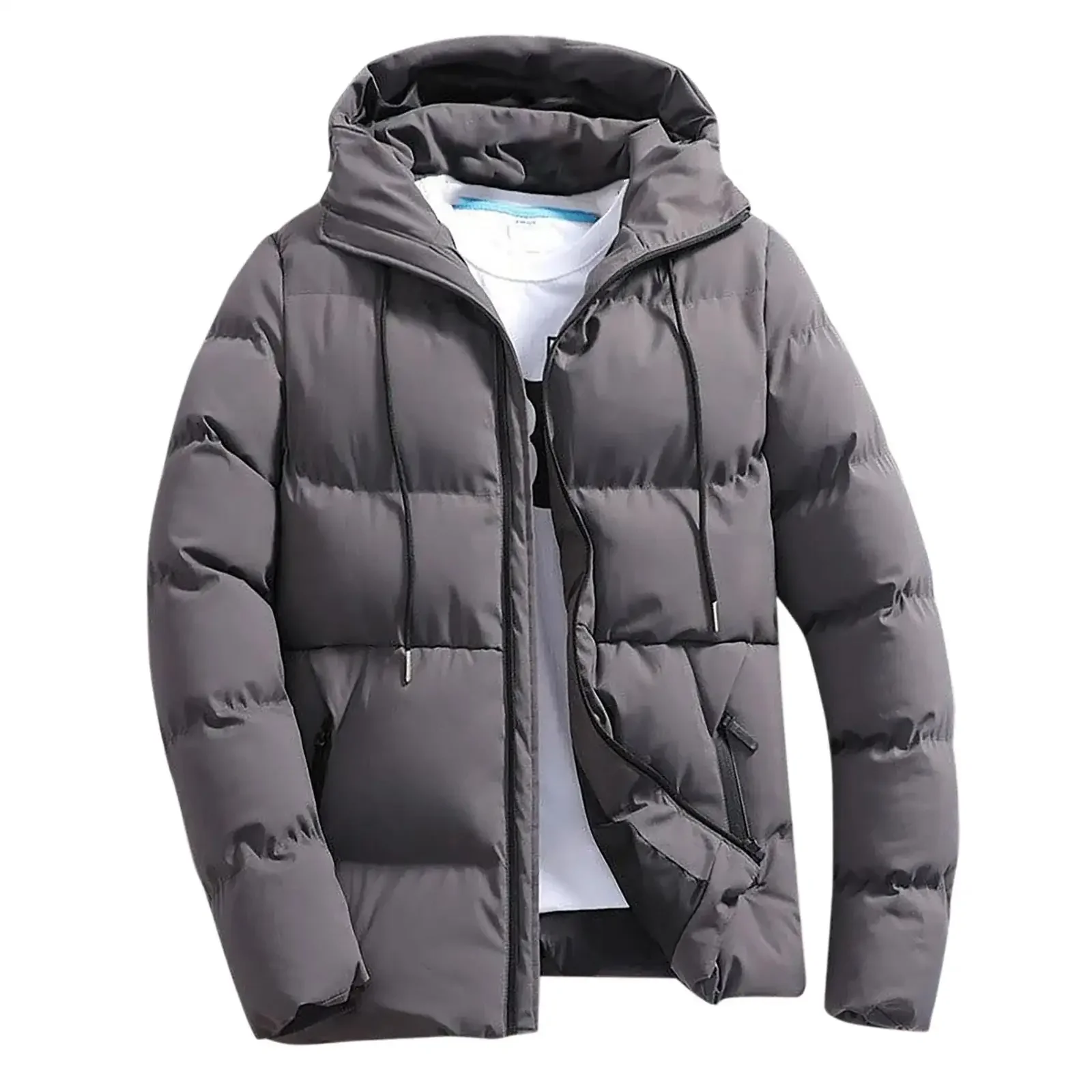 Chaqueta gruesa con capucha para hombre Parkas cálidas informales ropa de negocios moda invierno универсальный 2024 г.