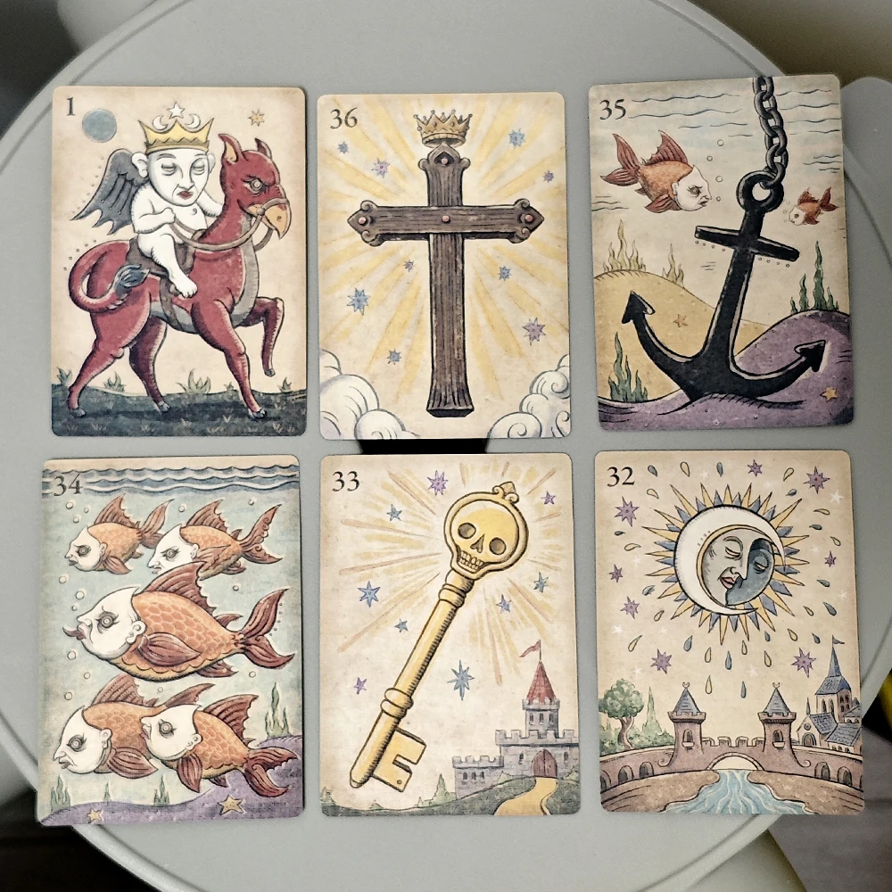 Классическая колода Deviant Moon Lenormand Della Luna 9*6 см 36 шт. карты Oracle напечатанные на