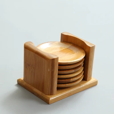 

6PCS Tea Cup Mat Kung Fu Tea Ceremony Cup Care Bamboo Ebony Tea Cup Rosewood Coasters Wooden Tea Tray Tea Set Accessories