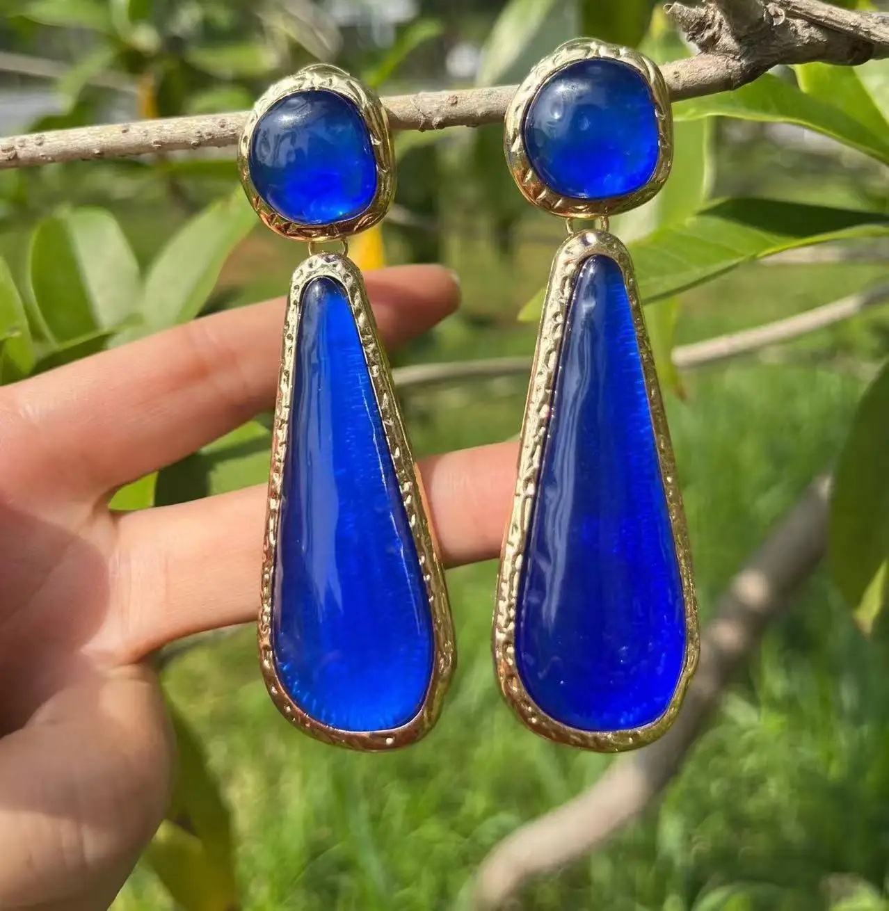 ZAA Новые модные висячие серьги из смолы с геометрическим рисунком