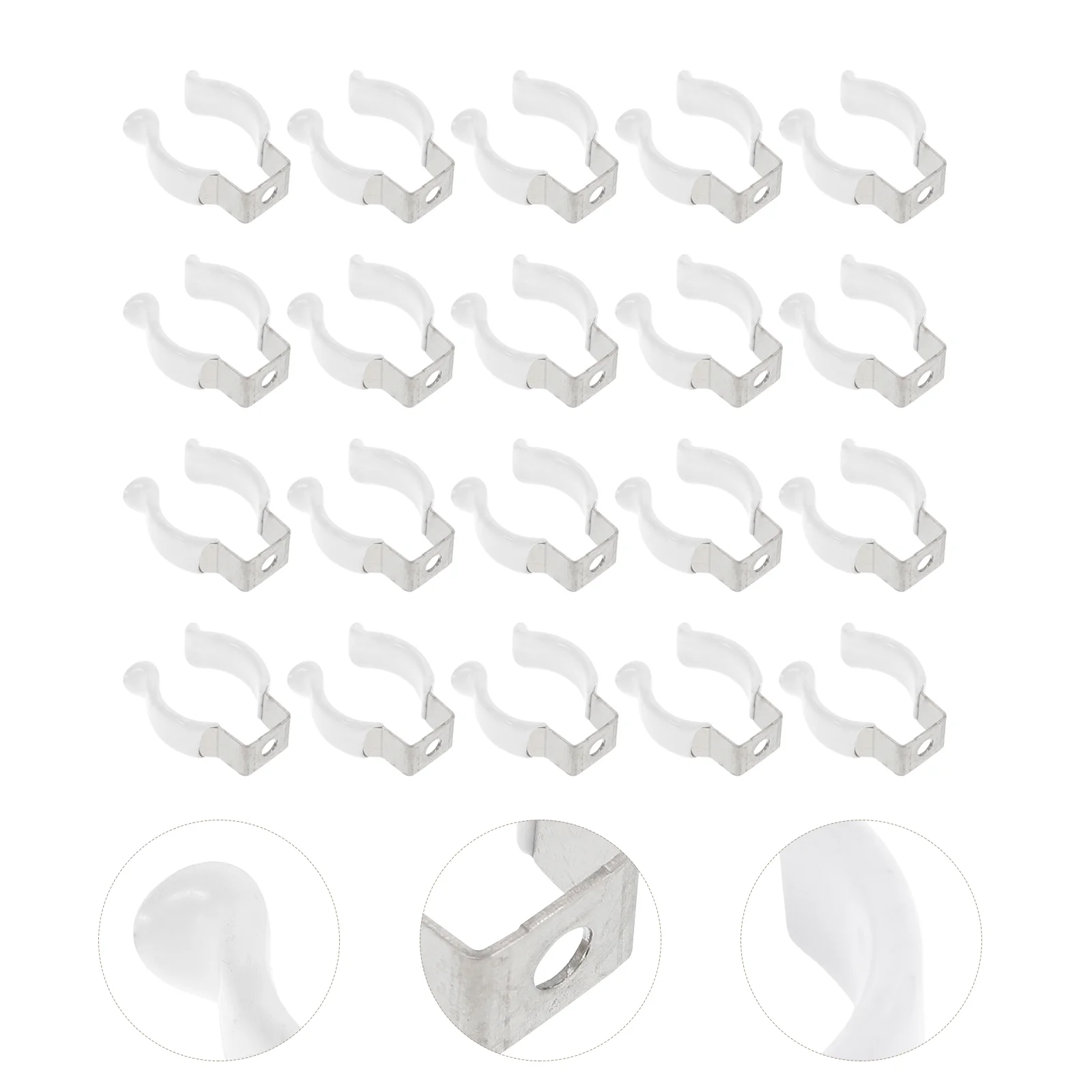 

20 Pcs U Clips Holder for LED Light Bulbs Plastic Finish Lightweight Stainless Steel Clamps Lampholder Support