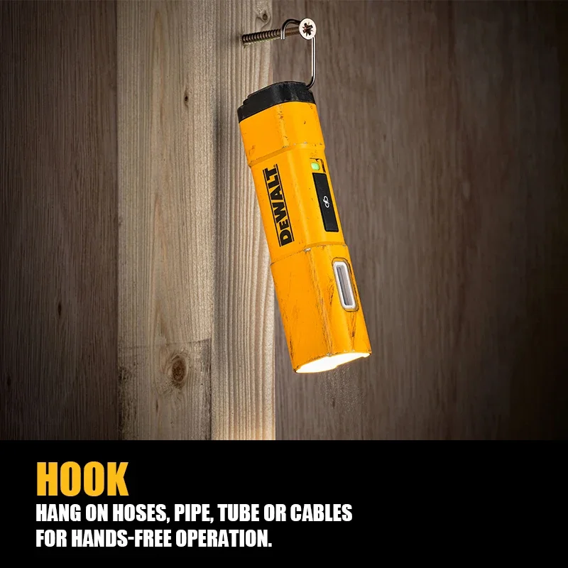 Светодиодный фонарик DEWALT DCL183 с зажимом для ремня и крючком 1000 люмен 3 режима