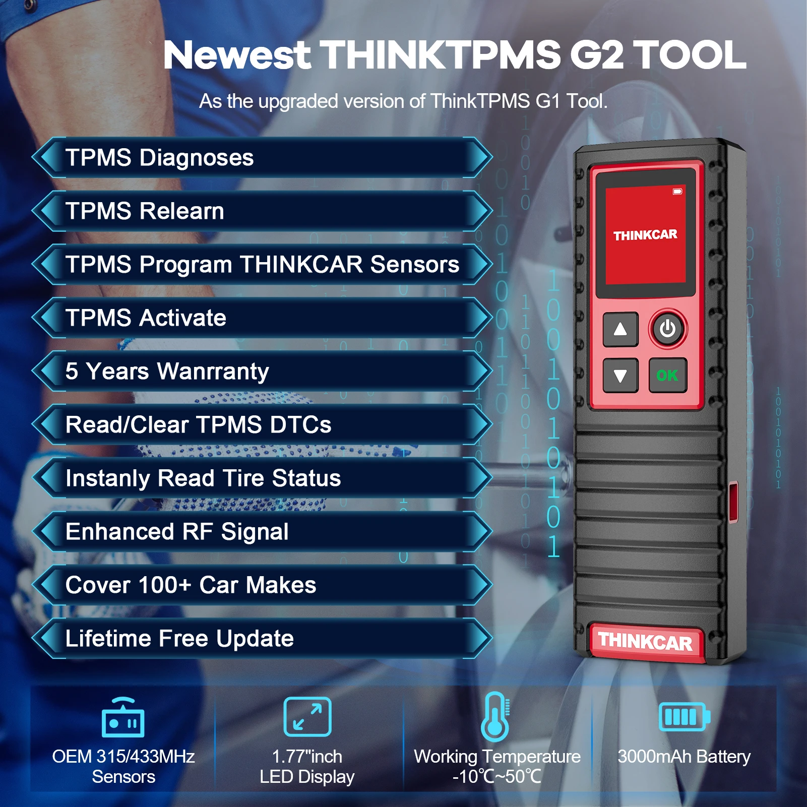 THINKTPMS G2 TPMS автомобильный диагностический инструмент давления в шинах датчик