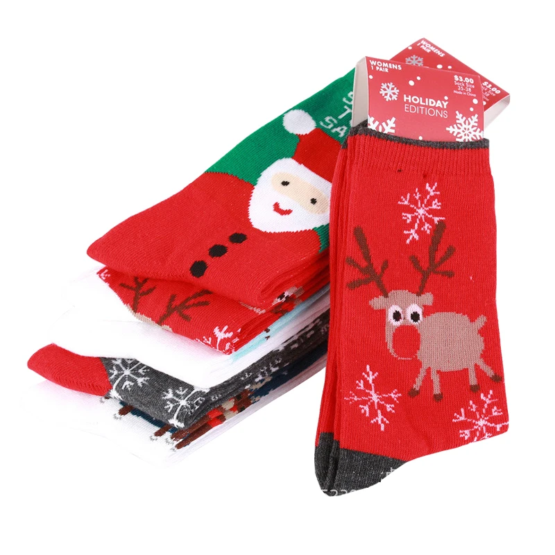 

Colorful Women's Christmas Socks 10 Pairs/Set Santa Claus Snowman Elk Patterned Female Ladies Fashion Animal Cotton Sock