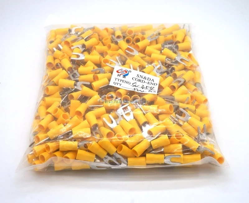 

500Pcs SV3.5-4 2.5-4mm2 Cable Pre Insulated Fork Terminal