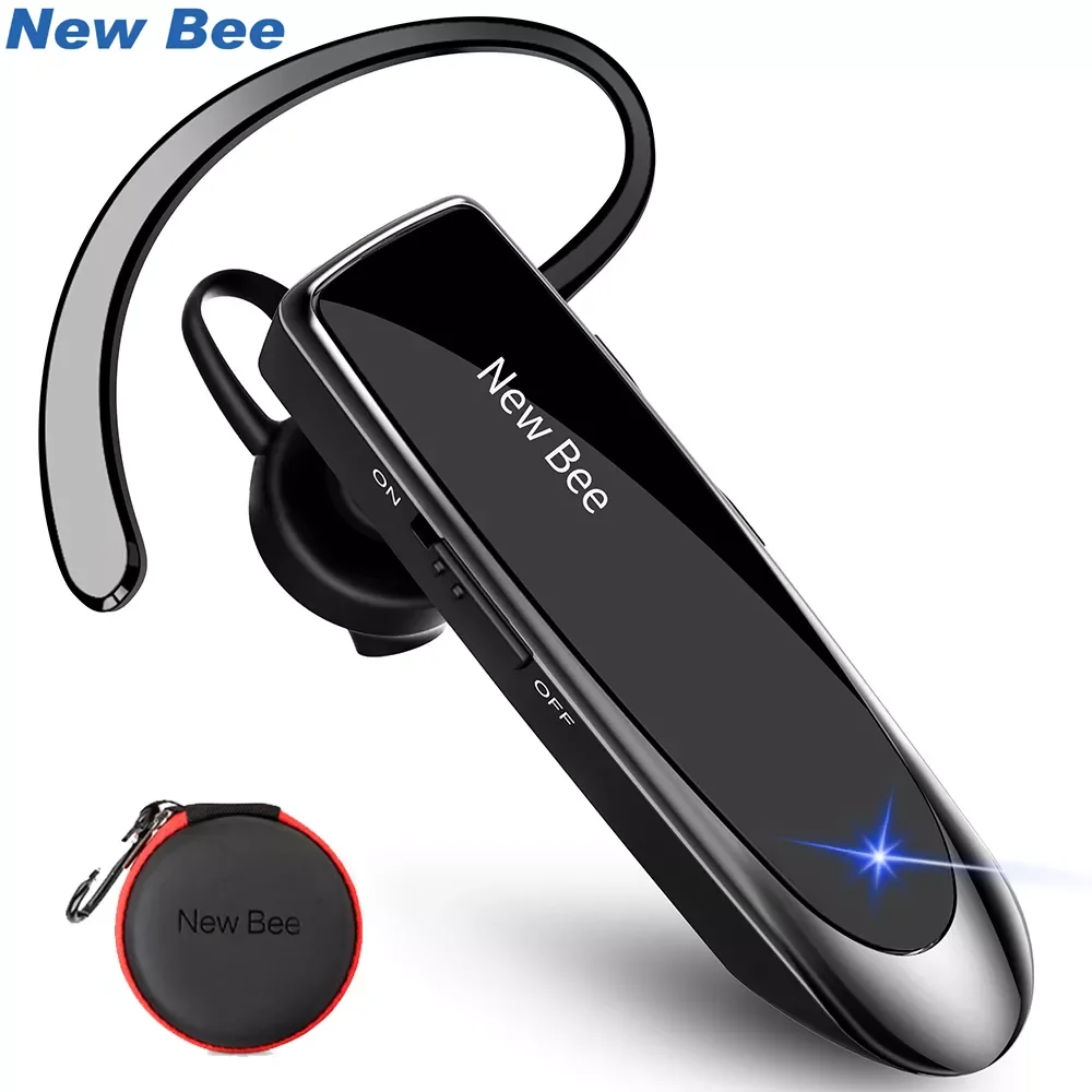 

New Bee Headset Bluetooth V5.0 Wireless Headphones Hands-free Earphones 24H Talk Time Earpiece with CVC6.0 Noise Cancelling Mic