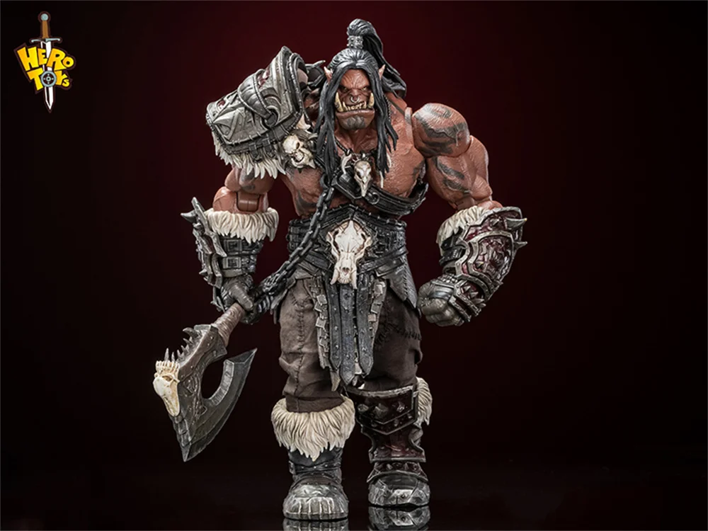 Фото В наличии Hero Toys масштаб 1/10 Horde War Song Chief Orc Warrior двуглавая резьба полный набор для 7-дюймовой модели экшн-фигурки №5